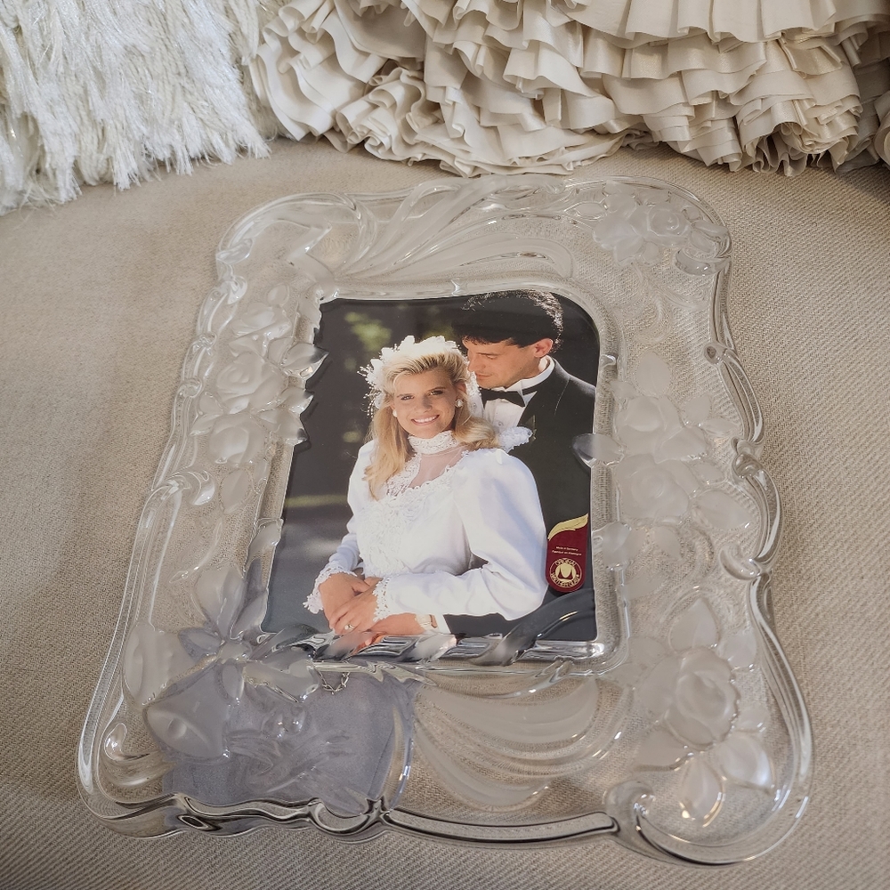 Walther Glas Vintage Crystal Glass Picture Frame .